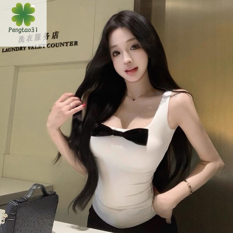 [peg] เสื้อคล้องคอผูกโบว์ทรงเข้ารูปหวานและเพรียวบางพร้อมสายรัดเล็กสําหรับสาวฮอต [VN]