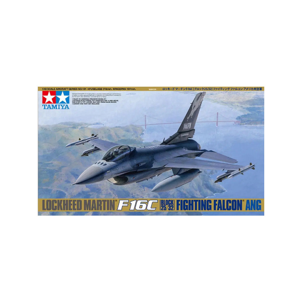 Tamiya 61101 1/48 Scale Model Kit ANG Air Guard F16C Block 32/52 Fighting Falcon