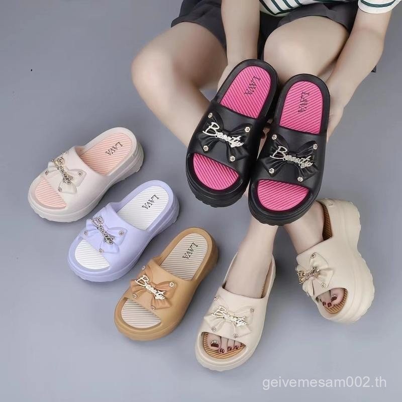 Lava พร้อมส่ง 233-1a รองเท้าส้นตึก สูง 9 ซม สไตล์บาร์บี้ น่ารัก รองเท้าแตะแฟชั่นผู้หญิง