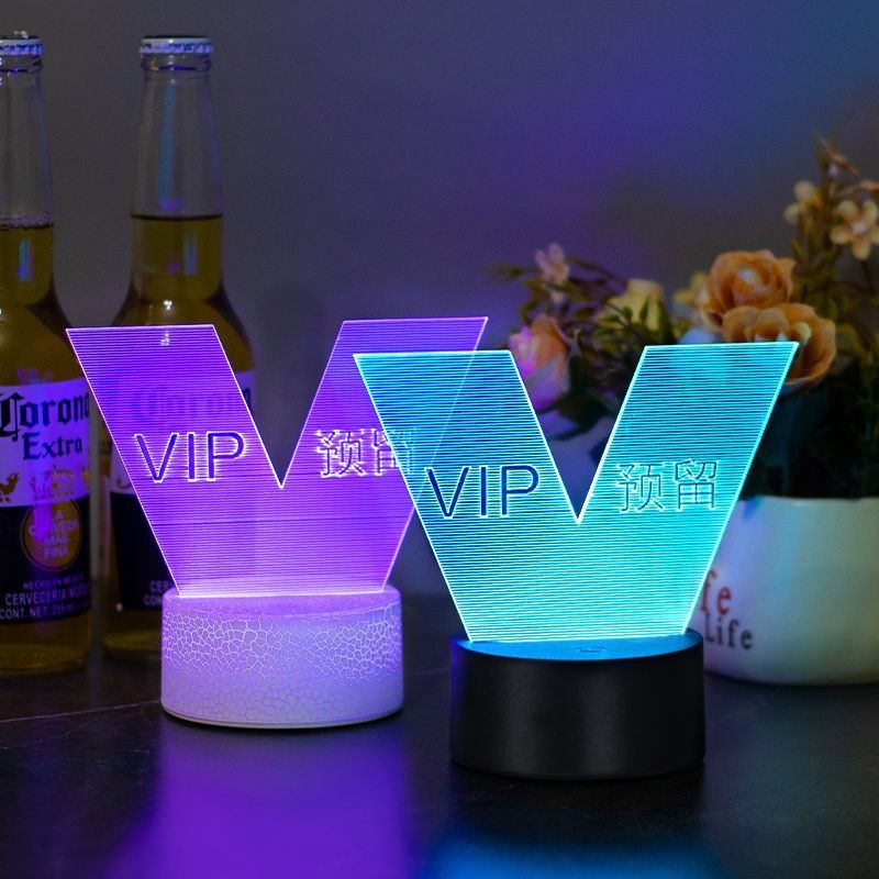 Led Luminous Bar vip Reserved Card Creative ที่ไม่ซ้ํากันอะคริลิค Night Club จองการ์ดที่นั่ง Reserve