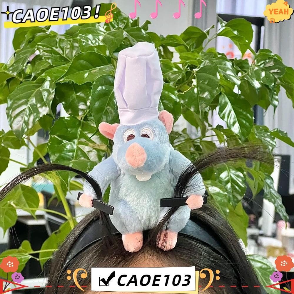 CAOE ที่คาดผมลายตุ๊กตา Ratatouille สไตล์การ์ตูน พร้อมกิ๊บรูปหนูน่ารัก