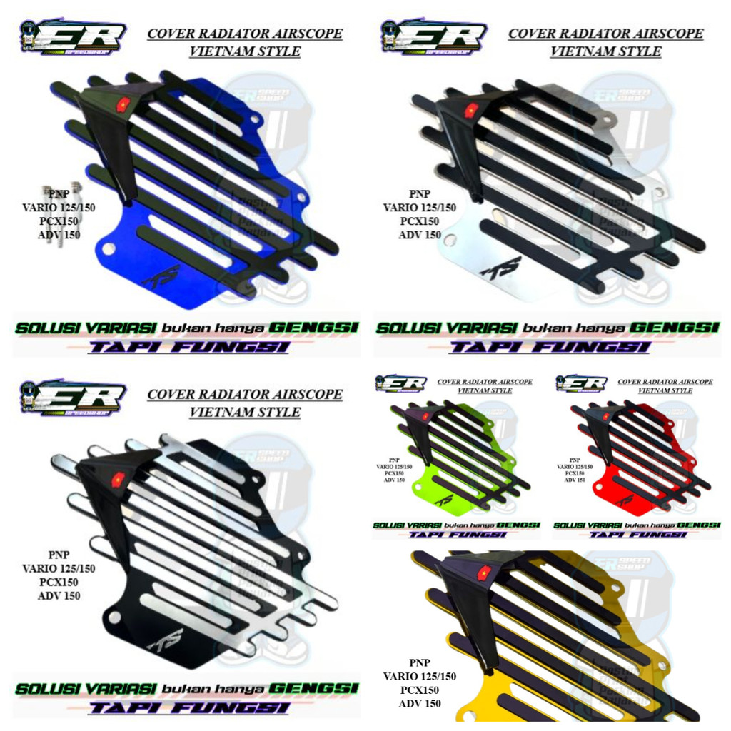 ฝาครอบหม้อน้ํา Airscope พร้อมเวียดนาม Stripe Motif สไตล์ Honda Vario 125 - 150 / Pcx 150 / Adv 150 วัสดุอะคริลิคหนาฟรีสลักเกลียว + สติกเกอร์