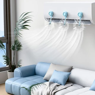 3 ชิ้น Conditioning Guide Fan, ติดผนังป้องกันการเป่าโดยตรงเครื่องปรับอากาศ Ventilator, Windmill Shaped Silent Air