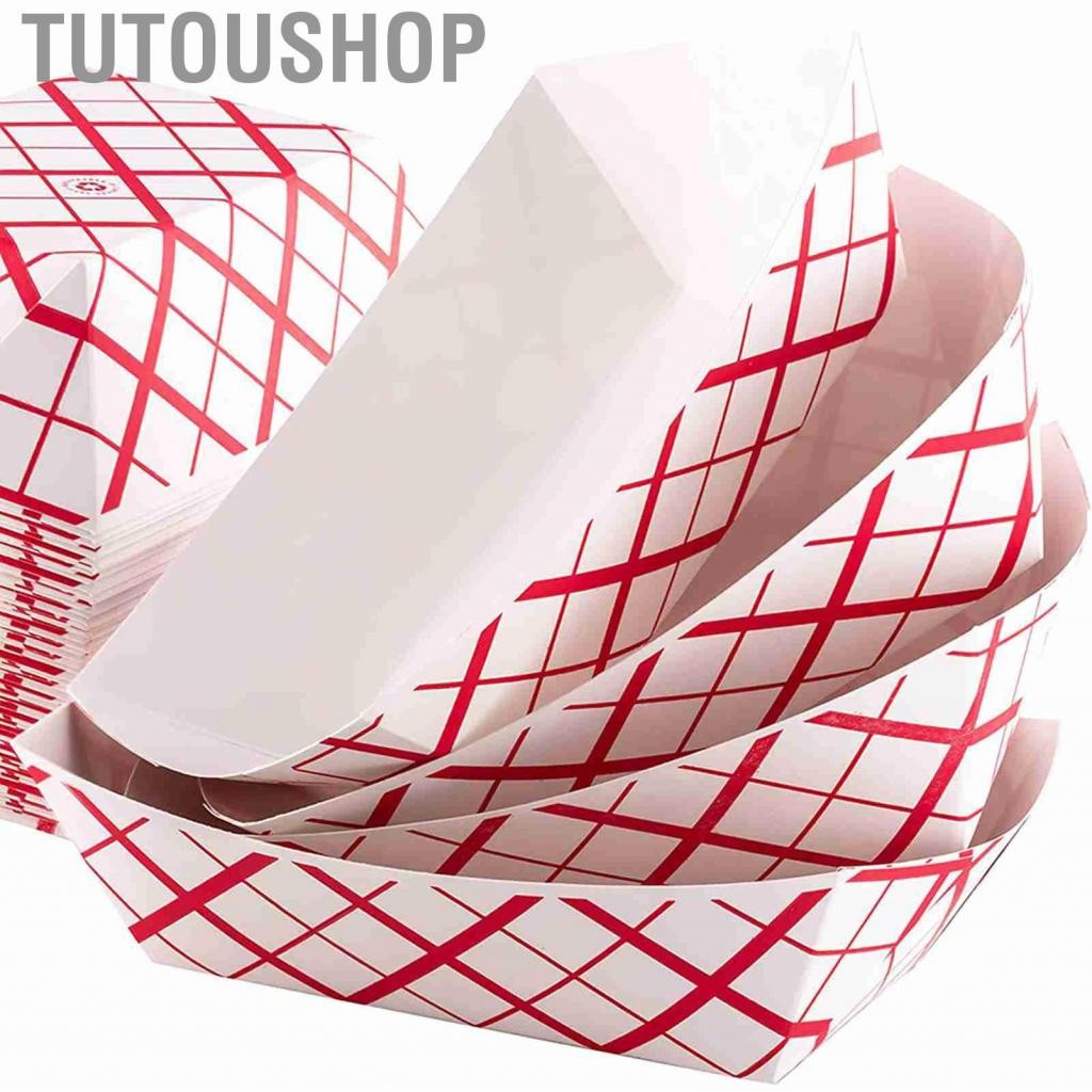 Tutoushop ถาดอาหารกระดาษ Greaseproof ทิ้งเรือ 50 ชิ้นสำหรับร้านค้า Nachos