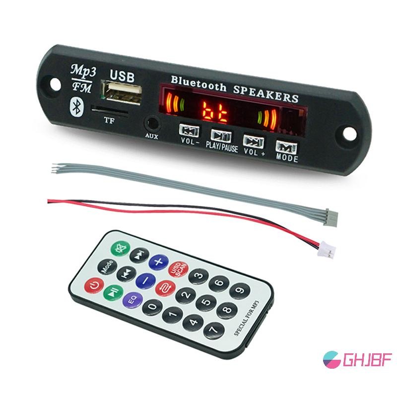 GHJBF] ไร้สาย 5.0 เชื่อม 9V-12V MP3 WMA ถอดรหัสบอร์ดเครื่องเสียงรถยนต์ USB TF วิทยุ FM โมดูลหน้าจอสี