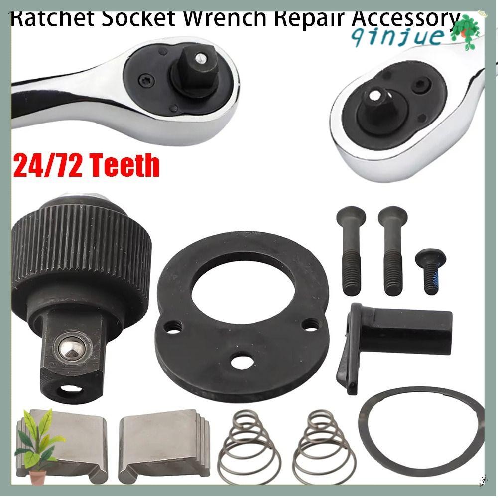 QINJUE 1 ชุด Ratchet Socket ประแจซ่อมอุปกรณ์เสริม, 1/4 "3/8" 1/2 "เครื่องมือ Ratchet ประแจอะไหล่ชุด, S/M/L เปลี่ยนส่วน 24/72 ฟัน Ratchet เครื่องมือ