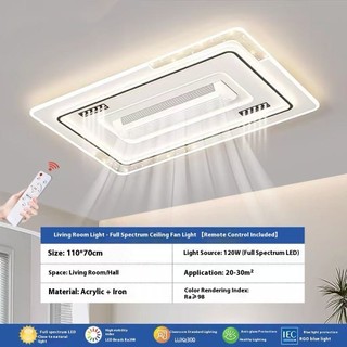 Bladeless Fan Light Invisible Mute Large Wind Fan Light Bedroom Living Room Ceiling Luminaire Surface Mounted Luminaire