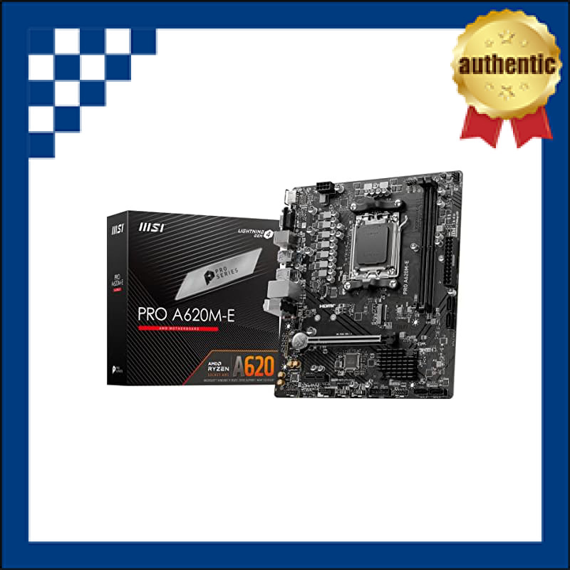 MSI Motherboard PRO A620M-E, compatible with Ryzen 7000 series (AM5), A620 chipset, 4K60Hz, DDR5 OC 