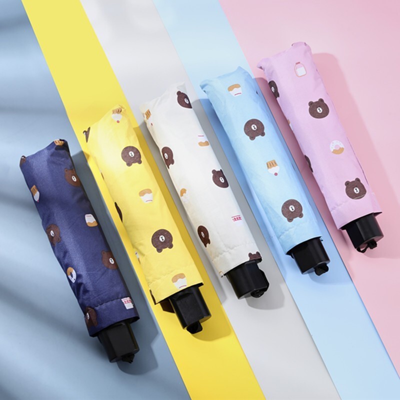 JNK #7001 คู่มือร่มป้องกัน UV ตุ๊กตาหมี