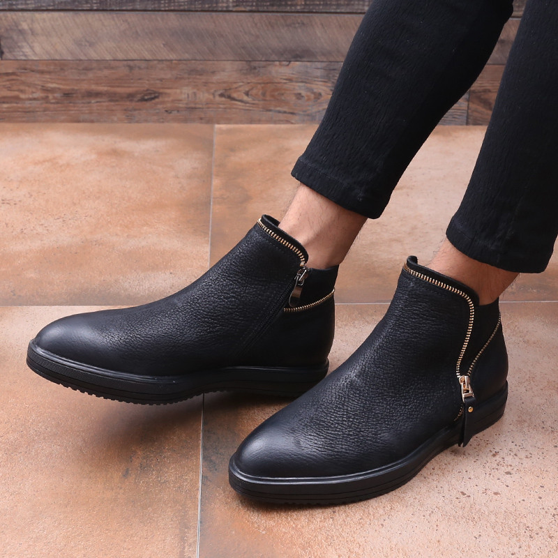 รองเท้าหนังผู้ชายจริงๆ สไตล์เกาหลี Winter Edition - Mid-Top Chelsea Boots & High-Top Sneakers