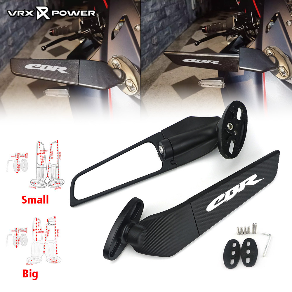สําหรับ HONDA CBR150 CBR250RR Winglet กระจกลมรถจักรยานยนต์กระจกมองข้างแบบปรับได้ Winglet