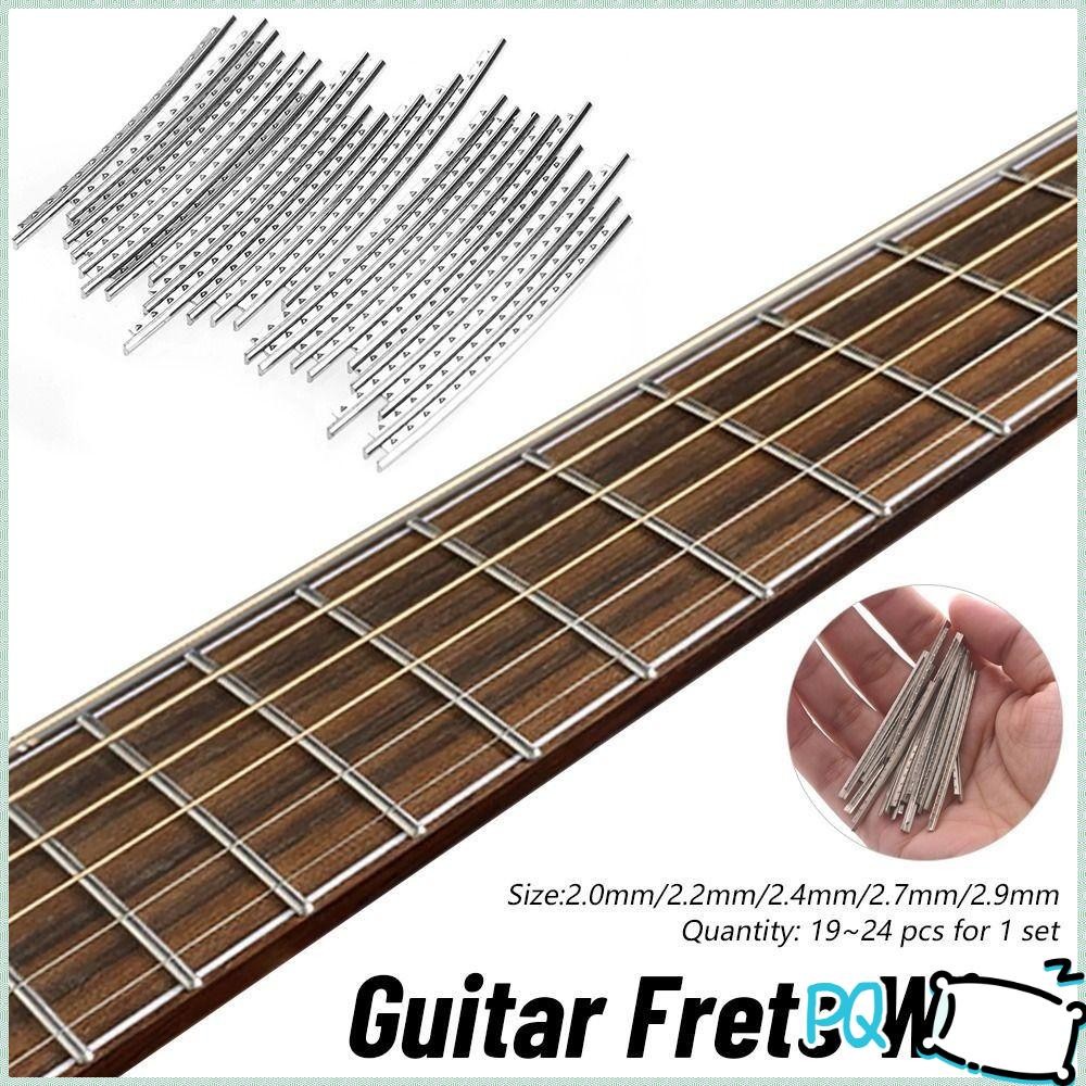 PQ Fingerboard Frets, 2.7 มม.2.2 มม.กีตาร์ Fret ลวด, 24 ชิ้น/เซ็ตสแตนเลสกีตาร์เล่นอุปกรณ์เสริมกีตาร์