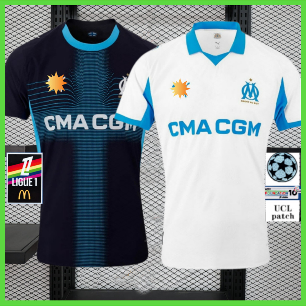Olympic Marseille 2025-26 เสื้อฟุตบอลคุณภาพสูงแขนสั้น