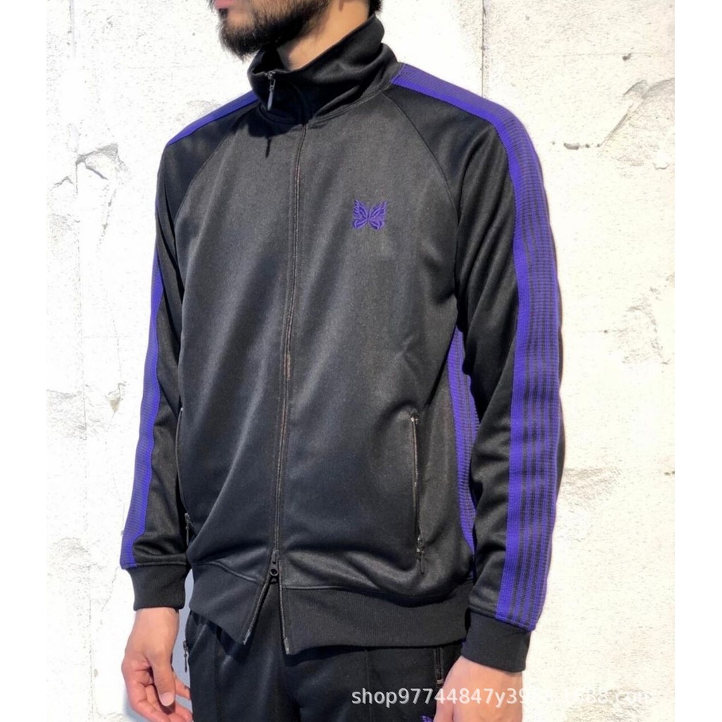 Needles Track Embroidered Retro Striped Casual Jacket Sports Fabric Unisex Coat