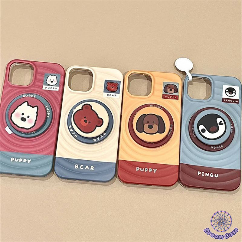 เคสไอโฟน 11 ลูกสุนัขเพนกวินหมีคลื่นแม่เหล็ก สำหรับ IPhone 17 11 Pro Max 15 13 14 16 12 Pro Max XR X XS Max 16 15 14 Plus