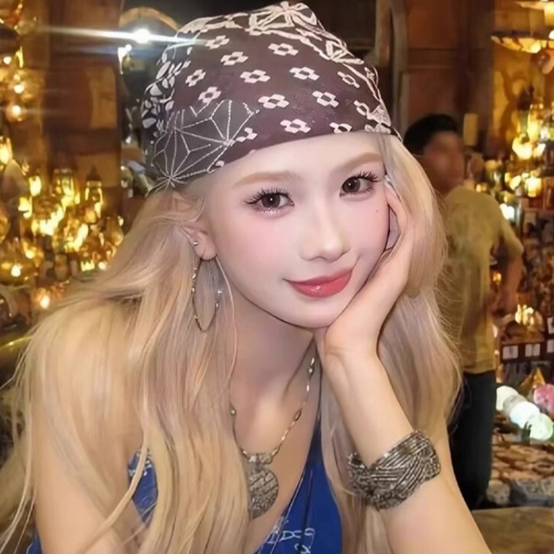 American Street Style Headscarf Female Retro Hot Girl Headscarf Accessories - รูปที่ 5
