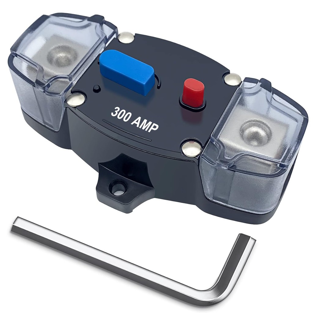 300 Amp Circuit Breaker พร้อมรีเซ็ตด้วยตนเอง, 12-48 โวลต์ DC, 0-8 Gauge Trolling มอเตอร์รถสเตอริโออิ