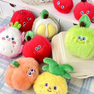 พวงกุญแจผลไม้แตงโมมะม่วง ตุ๊กตาน่ารักขนนิ่มห้อยกระเป๋า