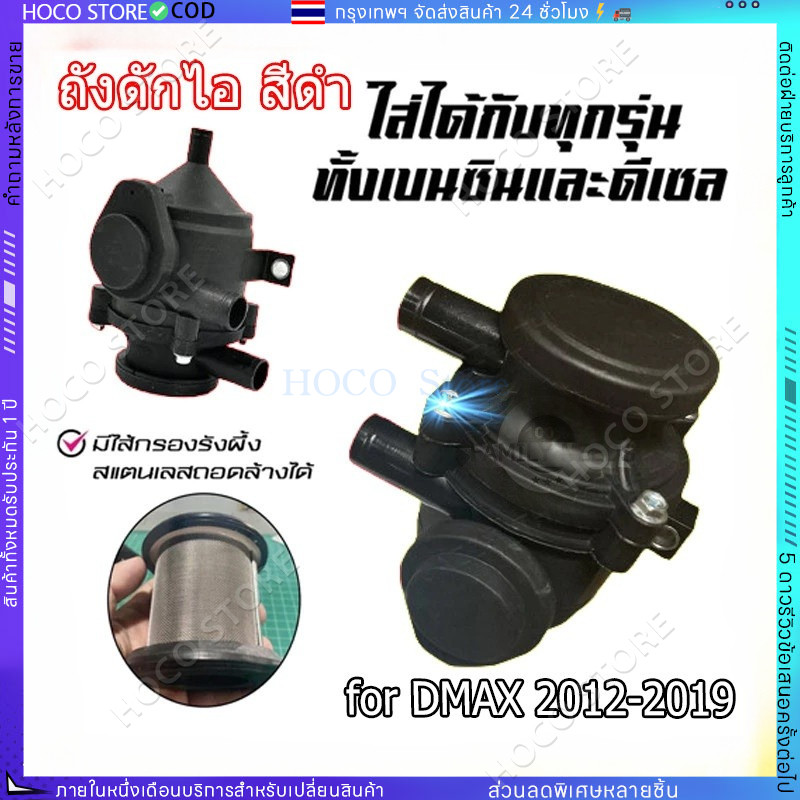 [HOCO]ถังดักไอ สีดำ มีไส้กรองรังผึ้งสแตนเลสถอดล้างได้, ขายึดถังดักไอ for ISUZU DMAX TOYOTA REVO