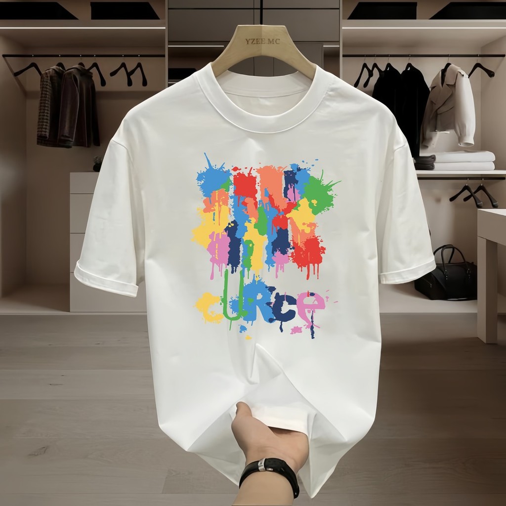 COD 2025P18 Network Pattern K973 (Long Staple Cotton 230g) Black and White S-5XL new23 ZV7C