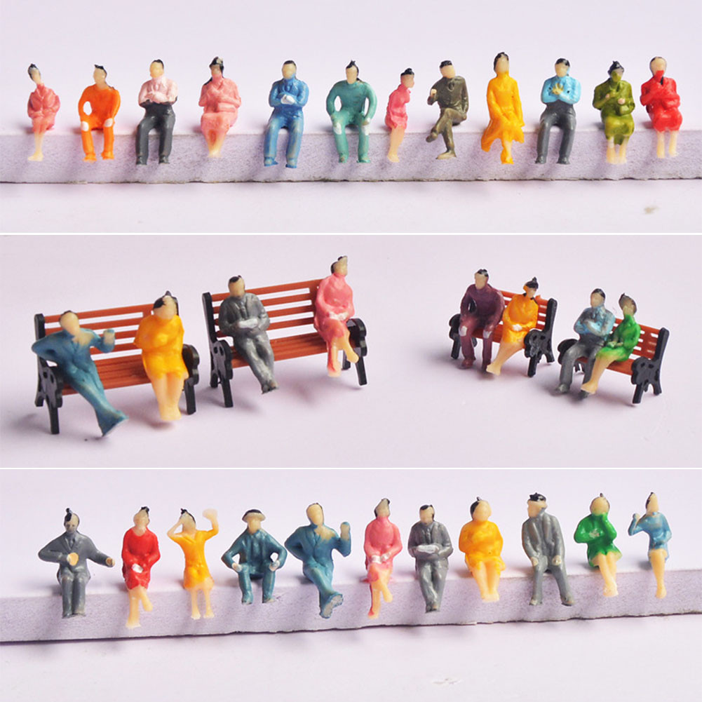 [NICEDAY-TH] มาใหม่ 100 ชิ้น 1:100 Scale นั่งทาสีตัวเลขรุ่นคนผู้โดยสารที่นั่งทั้งหมด