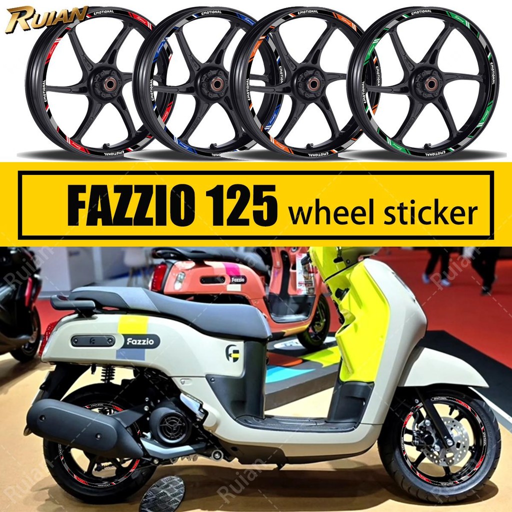 MIO FAZIO 125 สติกเกอร์ล้อสําหรับ Yamaha fazzio 125 อุปกรณ์เสริมรถจักรยานยนต์ดุมล้อล้อด้านหน้าและด้า