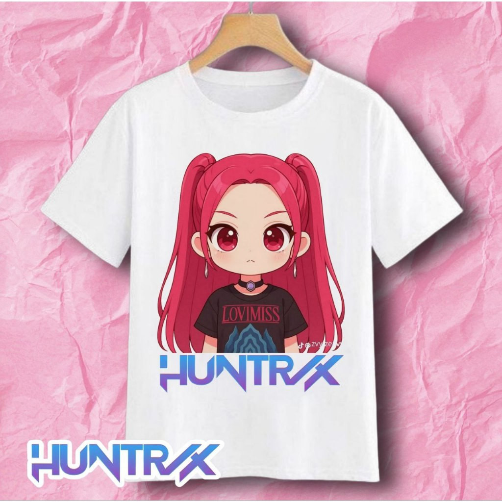 เสื้อยืดแขนสั้น KPOP Demon Hunters 2D สำหรับเด็กทั้งหญิงและชาย