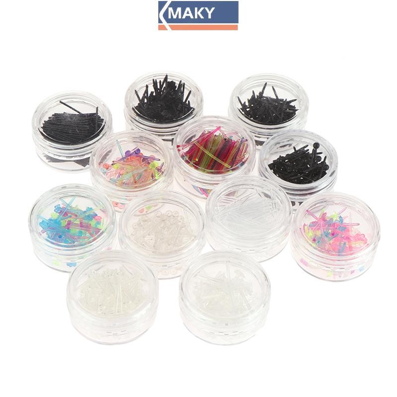Nwth 60 ชิ้น/200 ชิ้นที่มีสีสัน Anti-allergy ต่างหูสตั๊ดพลาสติก Anti-blocking Ear Sticks Kit GR