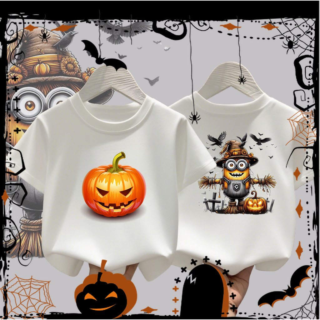 เสื้อฮาโลวีน Halloween labu hantu kapas lengan pendek t-shirt#5