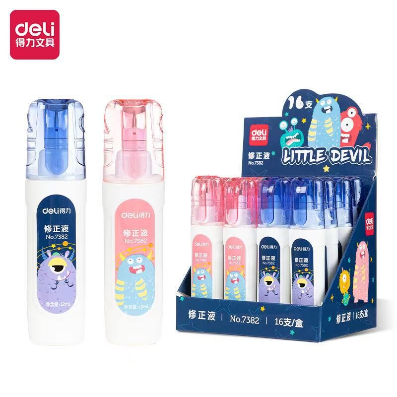 Deli Student Correction Fluid Youku 7382 Correction Fluid Correction Fluid Correction Fluid 12ml/ขวด