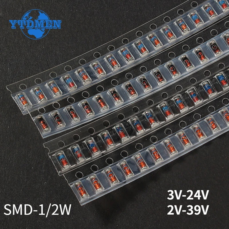 300PCS SMD LL34 Zener ไดโอดชุด 0.5W 1/2W 3 V-24 V 2 V-39 V SMD ไดโอดชุด 1N4148
