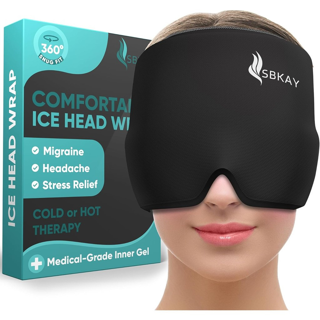 Comfortable Migraine Headache Relief Cap - Migraine Ice Head Wrap With 360° Form Fitting Design - Ge
