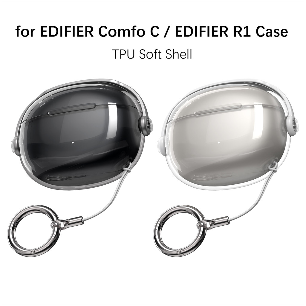 for EDIFIER R1 Case Clear Soft Case Suitable for EDIFEIR Comfo C Shockproof Shell Protective Sleeve With Lanyard
