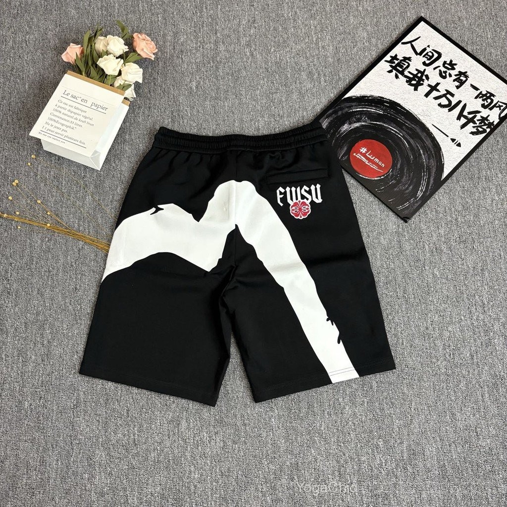 EVISU กางเกงขาสั้น Sweatpants Fushen Evisu ปี 2025 ดีไซน์ใหม่ แบบ STREETWEAR สำหรับทุกเพศ