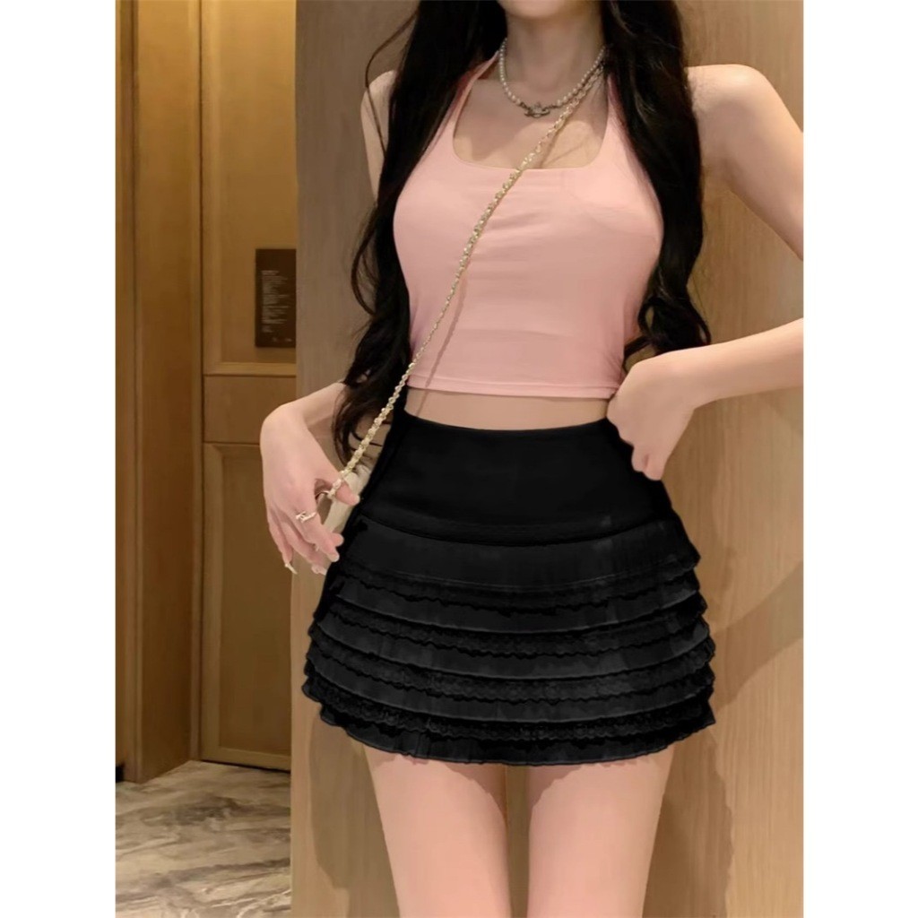 อารมณ์หวานร้อนแรงสาวกระโปรงสั้นจีบลูกไม้หญิงฤดูร้อนออกแบบเพรียวบางพร้อมกางเกงนิรภัยเข้าชุดกระโปรงทรงเอ