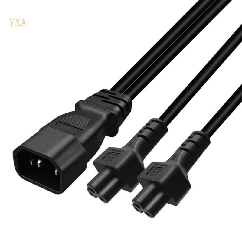 YXA 3Pin Connector IEC320-C14 ถึง IEC320-C5 + C5 อะแดปเตอร์แปลงสายไฟ