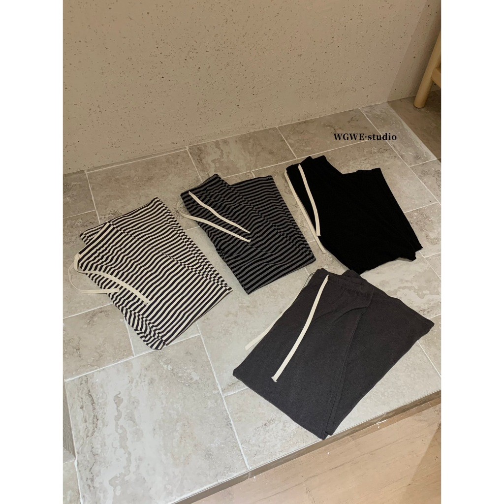 🧡🧵 🇰🇷 W7370 กางเกงขายาว ผ้ายืด เอวยางยืดมีเชือกผูกได้ ทรงสวยนะคะ ผ้าแฟชั่นเกาหลี TAG WG.WE 🧵🧡 - รูปที่ 7