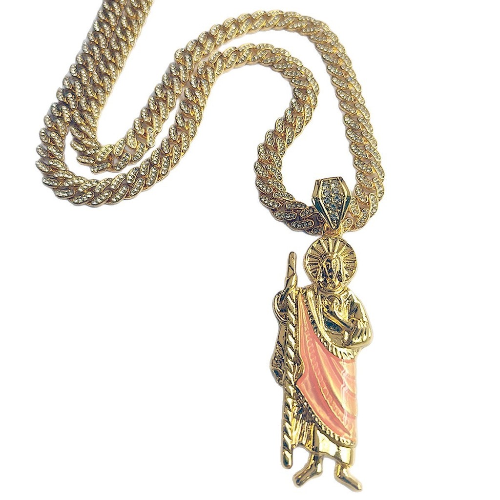 จี้โลหะผสมและสร้อยข้อมือแบบฮิปฮอป Retro ออกแบบเฉพาะของ Saint Jude สำหรับผู้ชาย zj06