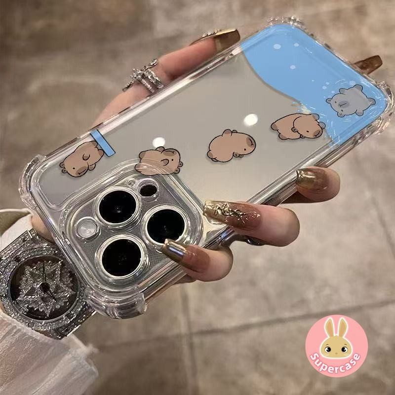 น่ารัก Capybara สี่มุมเคสโทรศัพท์สําหรับ Vivo V21E V20 SE V19 Neo V17 Pro V9 V5 Plus Y3 Y3S T4 Lite 