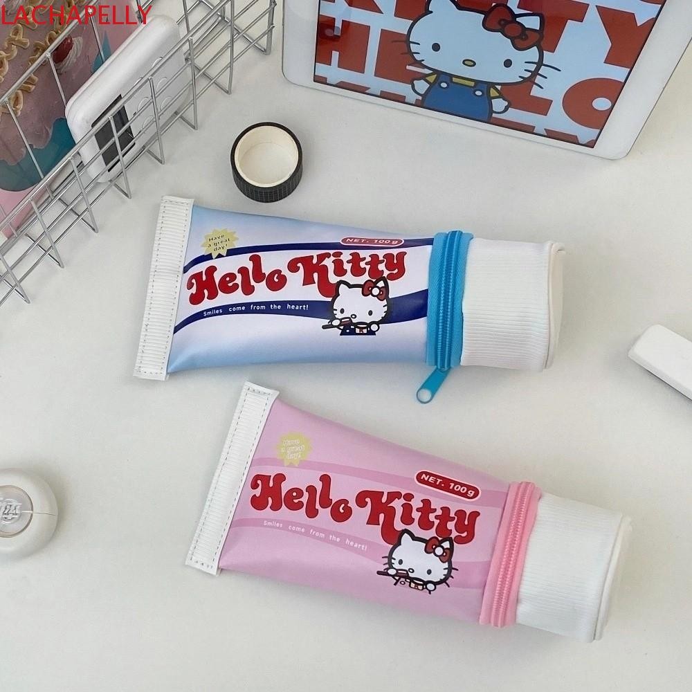 LACHAPELLY กล่องดินสอสไตล์เกาหลี, Desktop Storage Toothpaste Shape Y2K Kitty Stationery Bag, Animal 