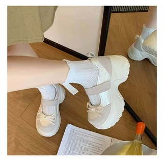 One for all พร้อมส่งจากไทย TX735 รองเท้าหนังแมรี่เจน สไตล์ฝรั่งเศส หนา7cm ดีไซน์ย้อนยุค สำหรับผู้หญิง