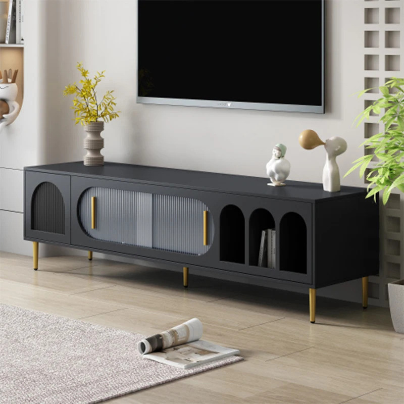 U-can Modern Tv Stand สําหรับทีวีถึง 70 นิ้ว, Entertainment Center Tv Media Console Table, 3 ชั้นและ