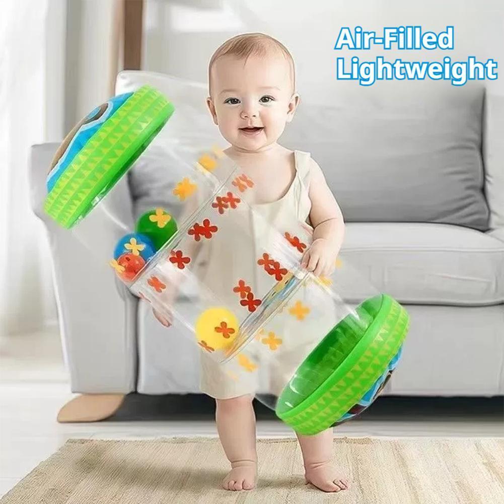 Inflatable Baby Crawling Roller ของเล่น Rattle และ Ball Pvc Early Development ของเล่นฟิตเนส T6d6