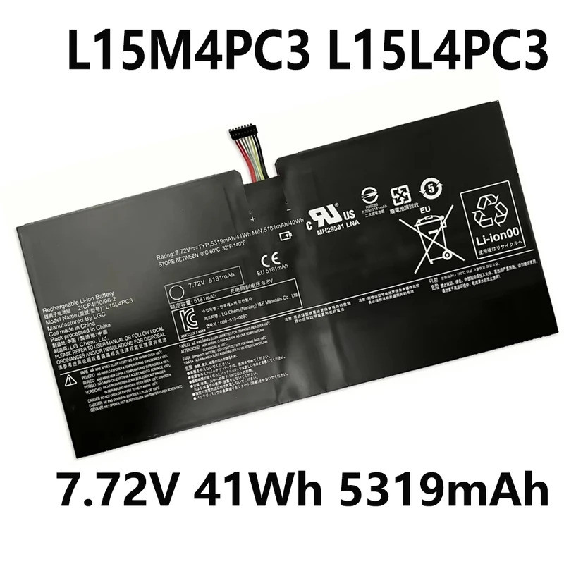 L15M4PC3 L15L4PC3 7.72V 41Wh 5319mAh แบตเตอรี่แล็ปท็อปสําหรับ Lenovo IdeaPad Miix 720-12IKB 5 Pro 5B