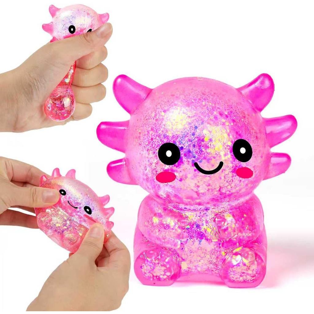 Squishy Fidget Stress Axolotl ของเล่น, Axolotl Squishy Malt Sugar Stress Balls for Party Favors (สีช