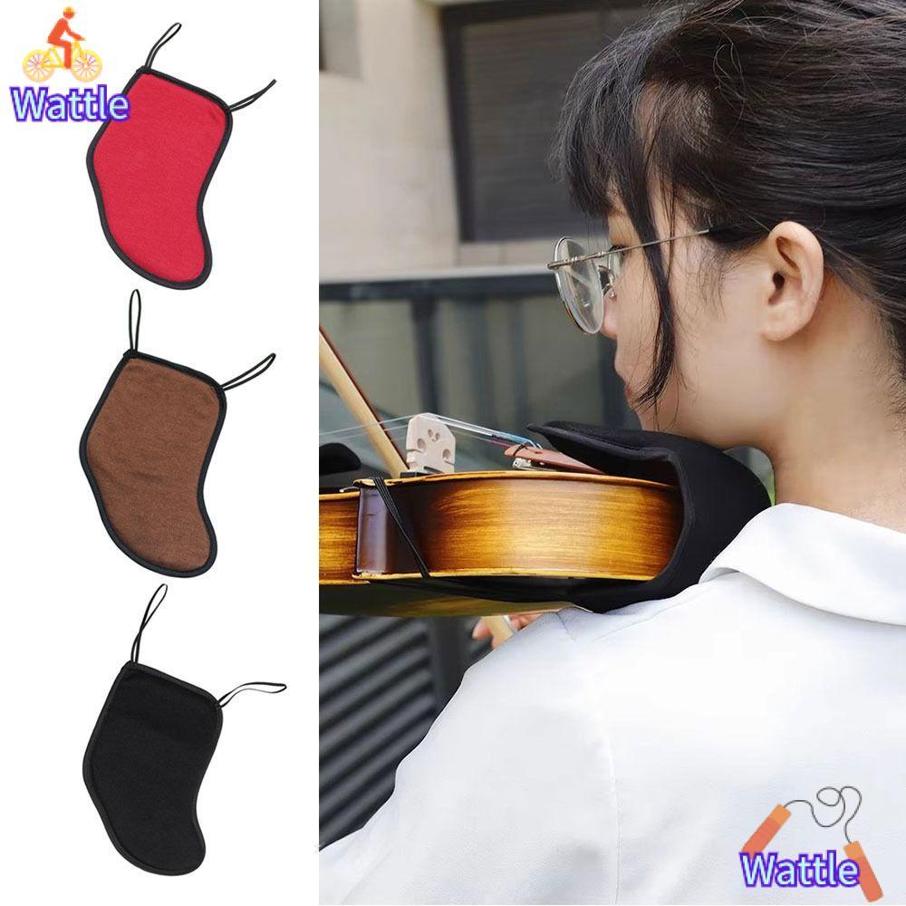 WATTLE ไวโอลินคางไหล่ Rest Pad, เบาะฟองน้ําอุปกรณ์เสริมสําหรับ 1/8 1/32 1/4 1/2 3/4 /4/4 ไวโอลิน Fiddle ฝาครอบ, ผ้าฝ้าย Soft String เครื่องมืออุปกรณ์เสริม