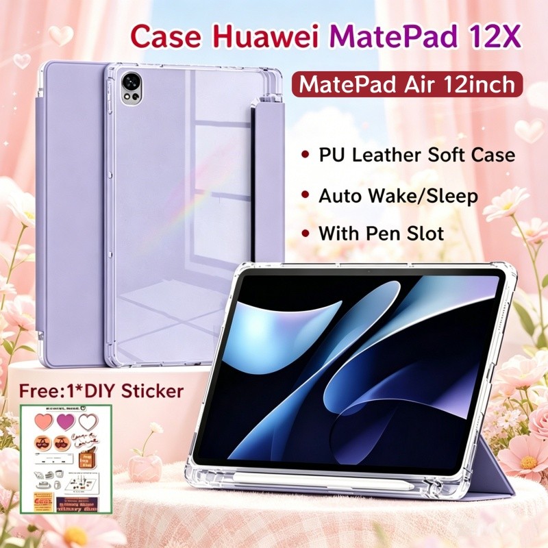 เคส Huawei MatePad 12X พร้อมช่องเสียบปากกาเคสแม่เหล็ก HUAWEI MatePad Air 12 นิ้วพร้อมเคส MatePad ด้า
