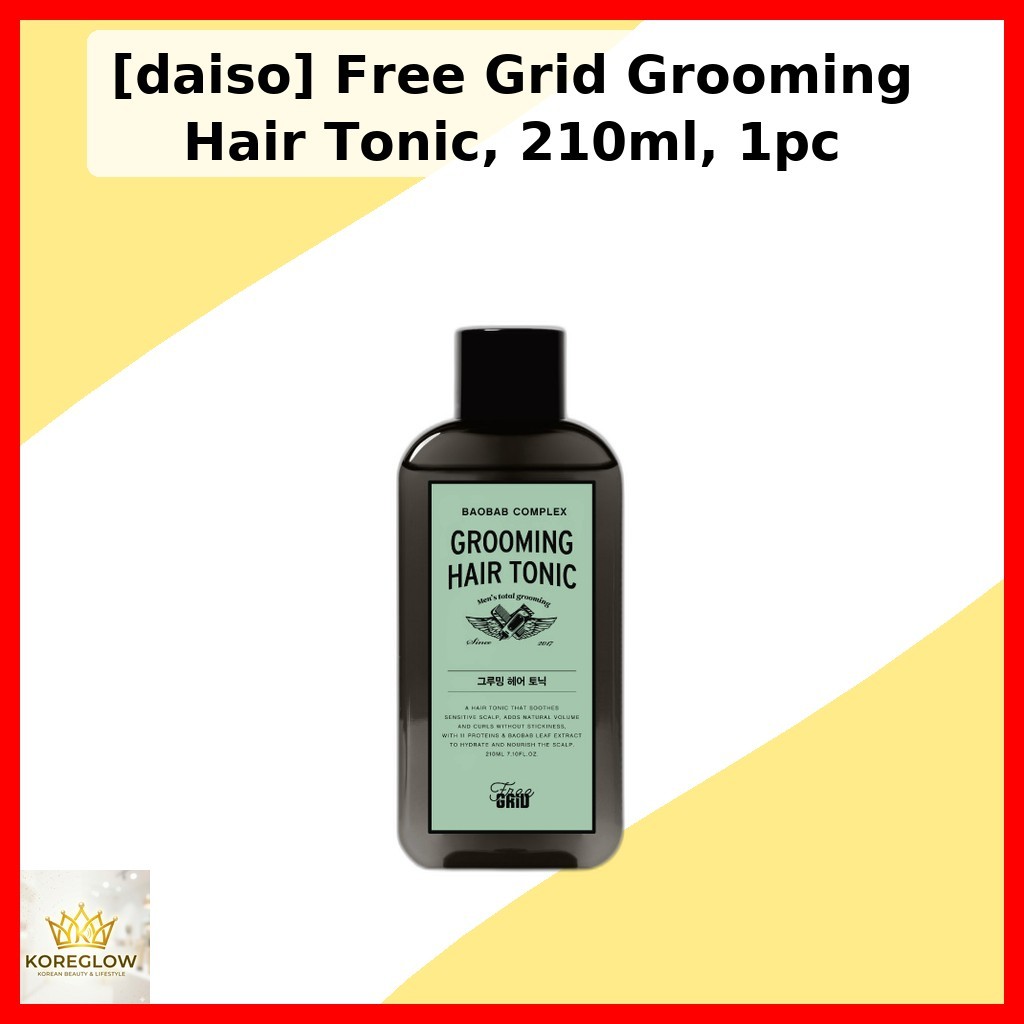 [daiso] Free Grid Grooming Hair Tonic, 210ml, 1pc / Korean Hair Tonic / Natural Volume / ของแท้ 100%