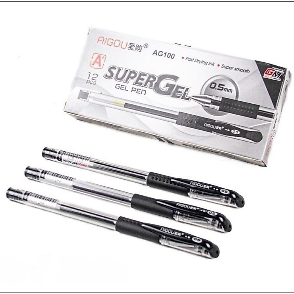 Ai Gou Mini Gel Pen/ ปากกาเจลปลายเข็ม 0.5 มม. AG-100 สีดํา