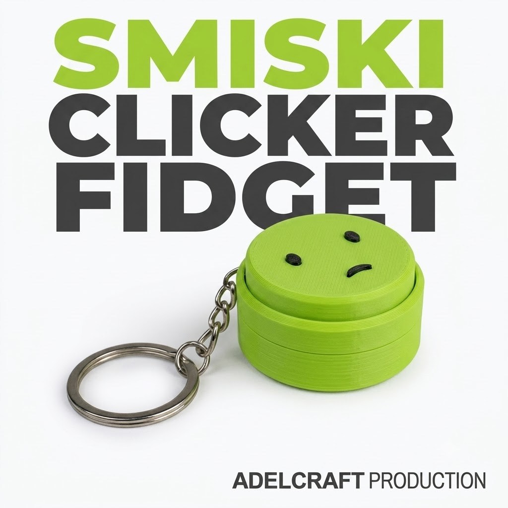 GANTUNGAN Ktmstore - Smiski Clicker Fidget Keychain Mechanical Keyboard 3D ASMR PETG
